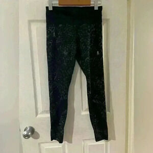 Lululemon inspire tight ll  mesh star crushed coal black size 4